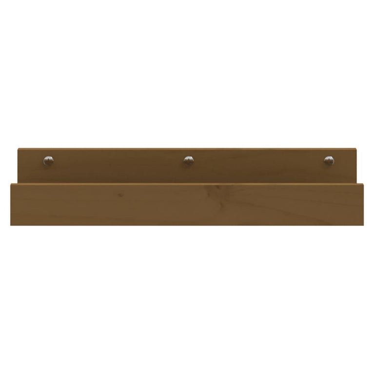 Wandschappen 2 st 50x12x9 cm massief grenenhout honingbruin MeubelReus
