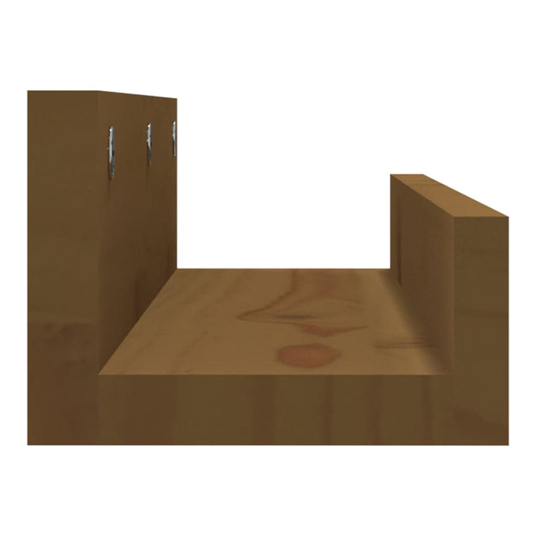 Wandschappen 2 st 50x12x9 cm massief grenenhout honingbruin MeubelReus