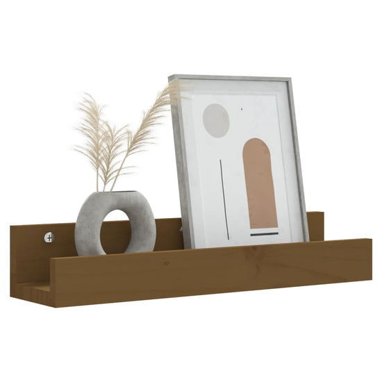 Wandschappen 2 st 50x12x9 cm massief grenenhout honingbruin MeubelReus