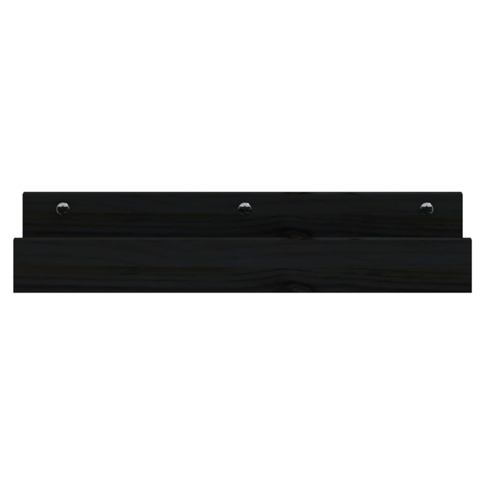 Wandschappen 2 st 50x12x9 cm massief grenenhout zwart MeubelReus
