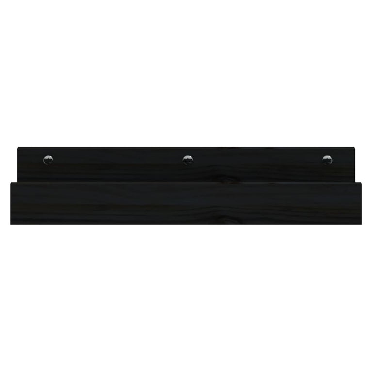 Wandschappen 2 st 50x12x9 cm massief grenenhout zwart MeubelReus