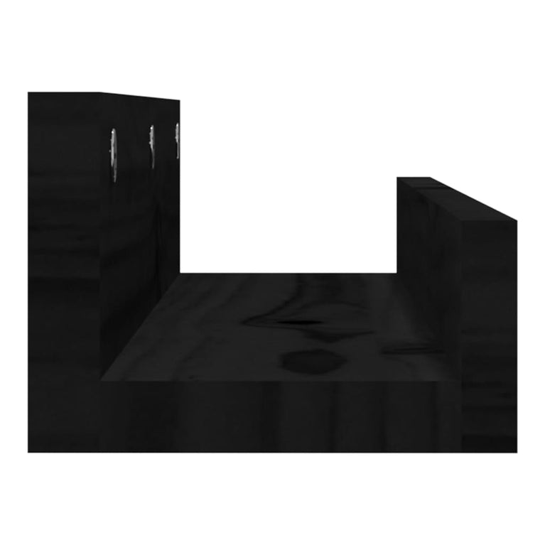 Wandschappen 2 st 50x12x9 cm massief grenenhout zwart MeubelReus