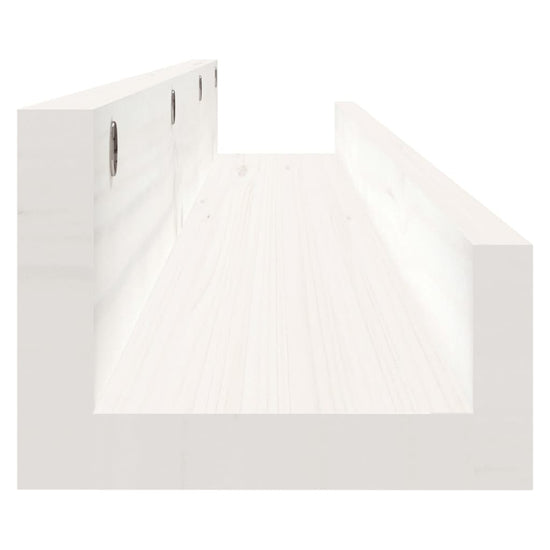 Wandschappen 2 st 80x12x9 cm massief grenenhout wit MeubelReus