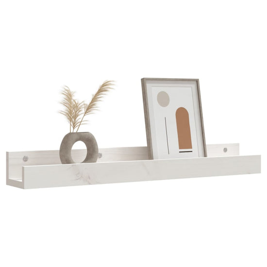 Wandschappen 2 st 80x12x9 cm massief grenenhout wit MeubelReus