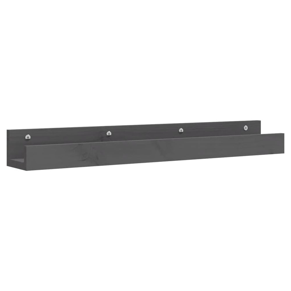 Wandschappen 2 st 80x12x9 cm massief grenenhout grijs MeubelReus