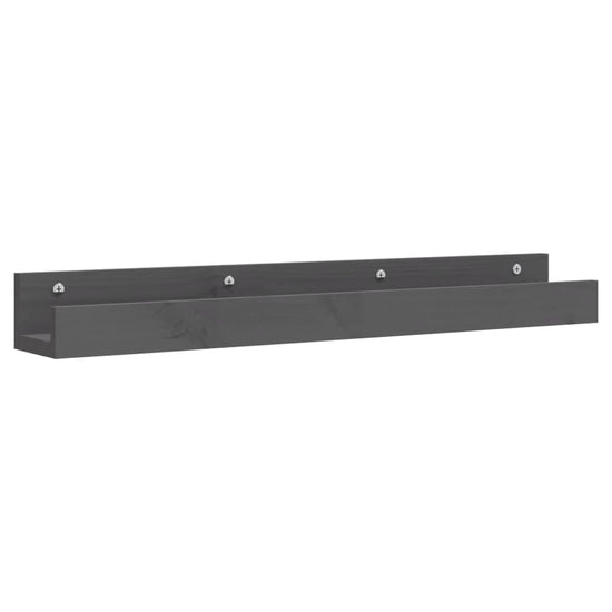 Wandschappen 2 st 80x12x9 cm massief grenenhout grijs MeubelReus