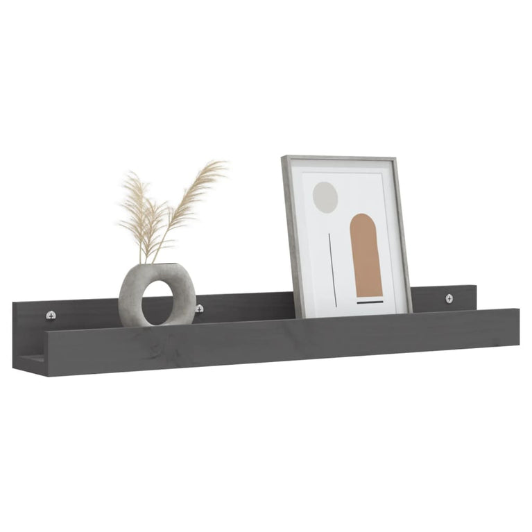 Wandschappen 2 st 80x12x9 cm massief grenenhout grijs MeubelReus