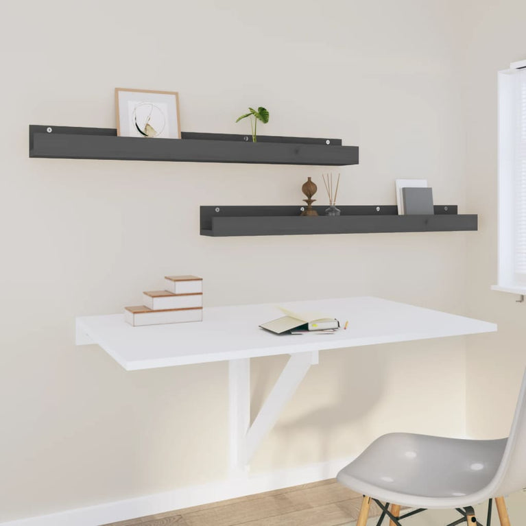 Wandschappen 2 st 110x12x9 cm massief grenenhout grijs MeubelReus