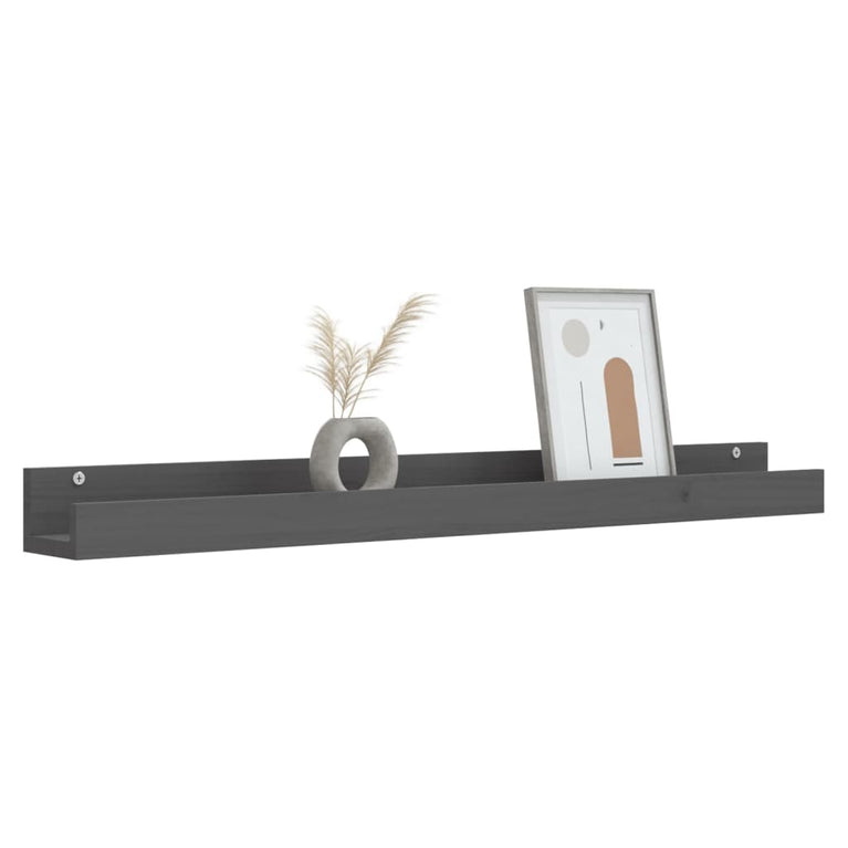 Wandschappen 2 st 110x12x9 cm massief grenenhout grijs MeubelReus