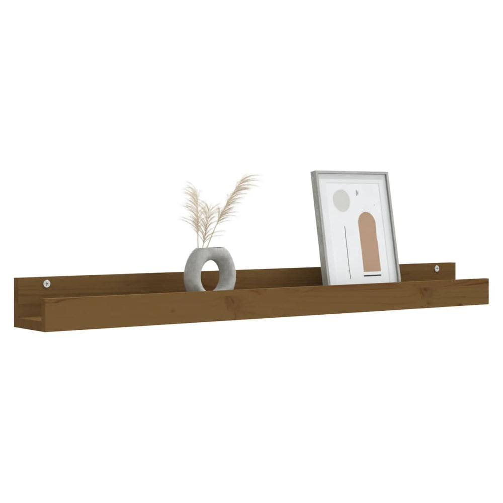 Wandschappen 2 st 110x12x9 cm massief grenenhout honingbruin MeubelReus