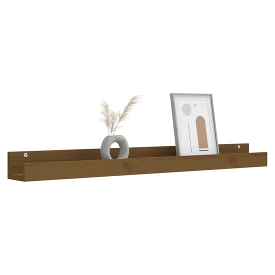 Wandschappen 2 st 110x12x9 cm massief grenenhout honingbruin MeubelReus