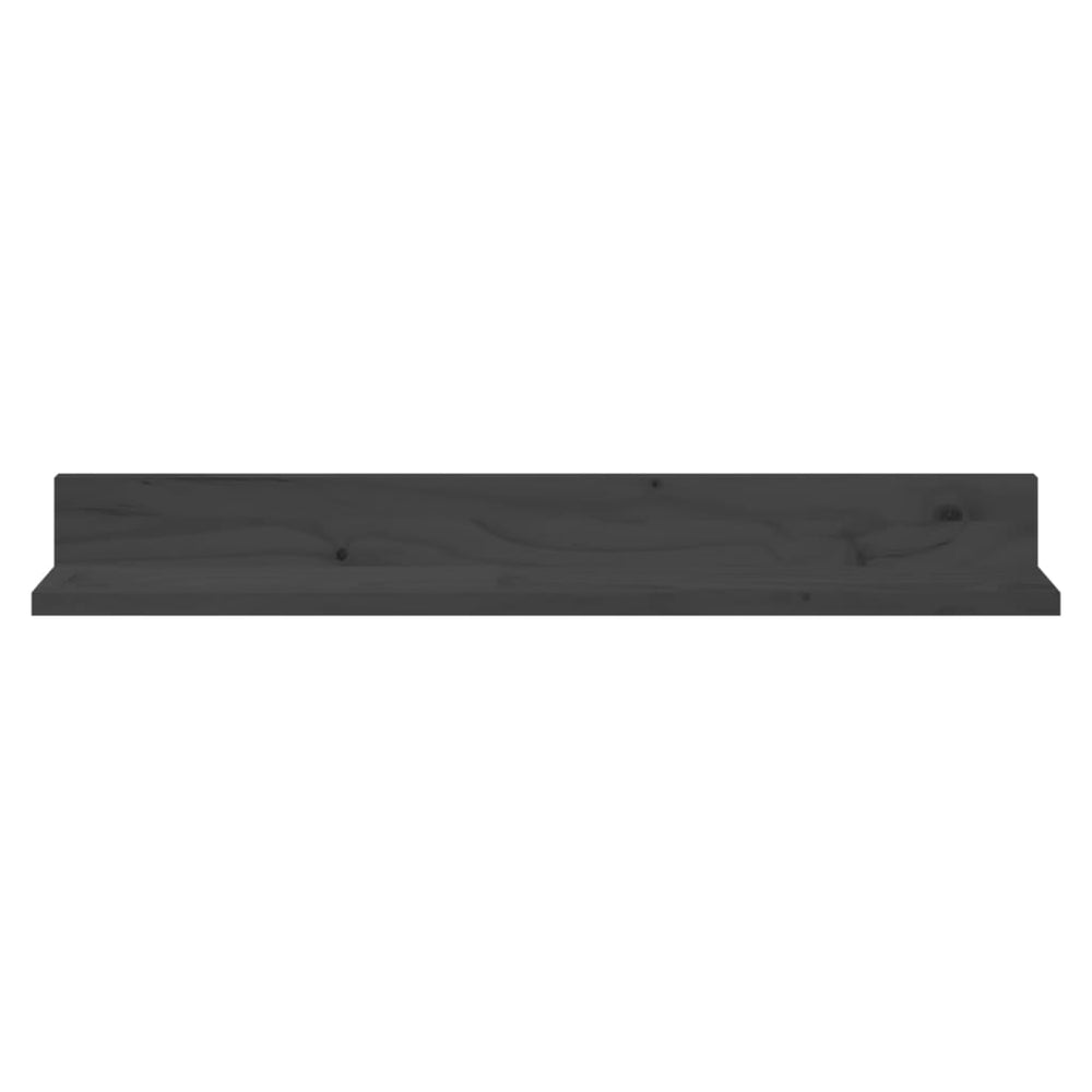 Wandkasten 2 st 80x11x9 cm massief grenenhout grijs MeubelReus