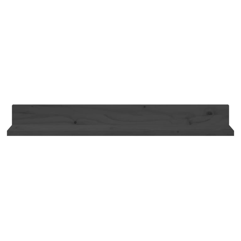 Wandkasten 2 st 80x11x9 cm massief grenenhout grijs MeubelReus