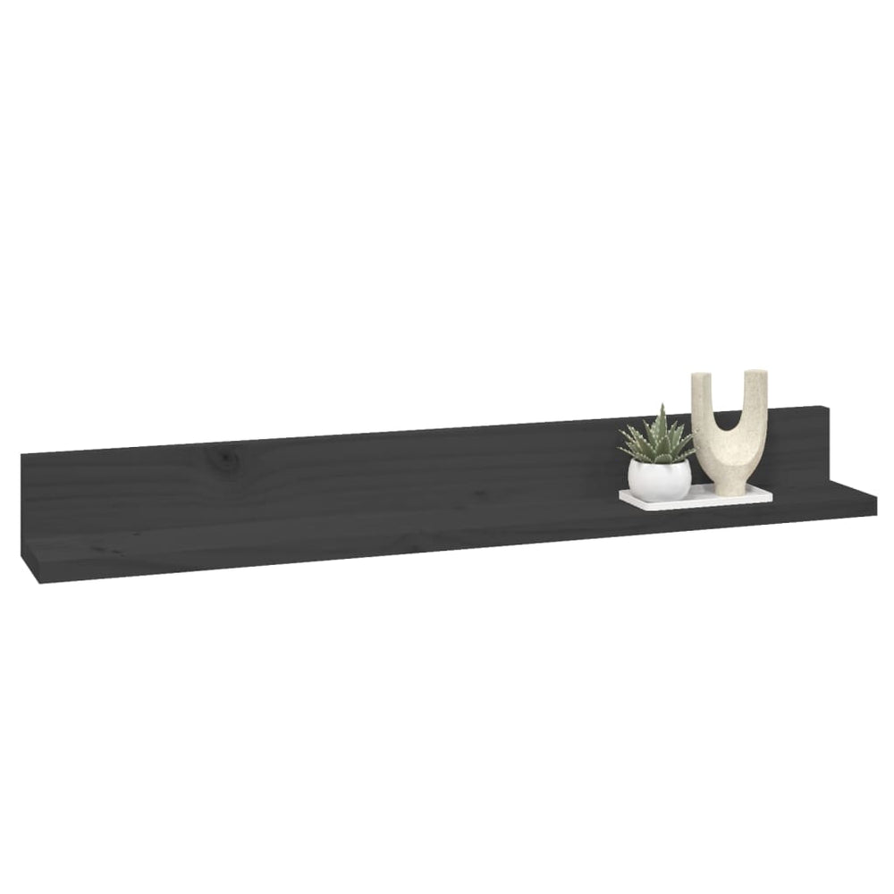 Wandkasten 2 st 80x11x9 cm massief grenenhout grijs MeubelReus