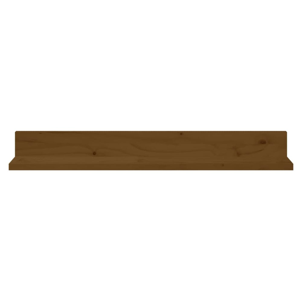 Wandkasten 2 st 80x11x9 cm massief grenenhout honingbruin MeubelReus