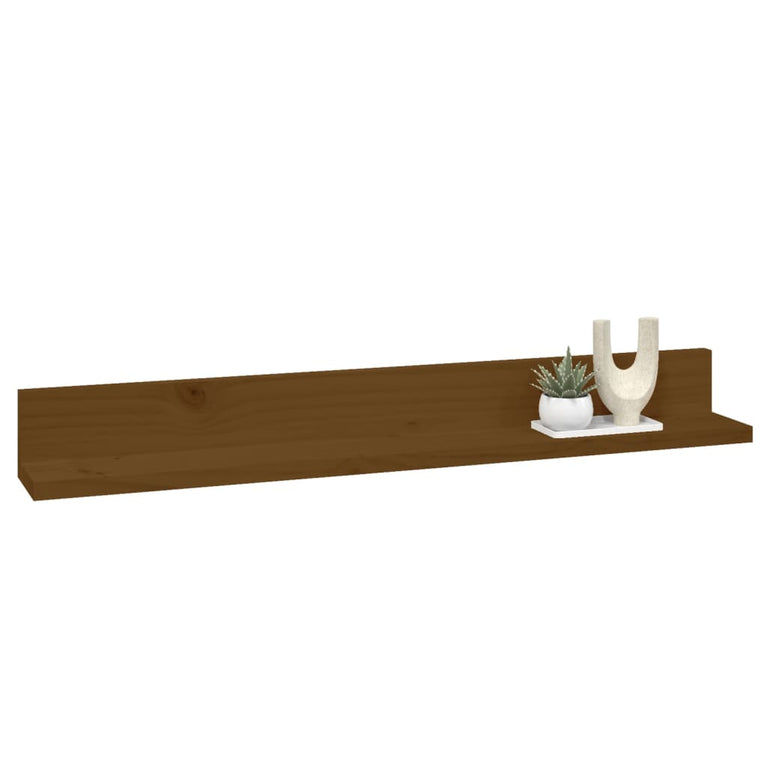 Wandkasten 2 st 80x11x9 cm massief grenenhout honingbruin MeubelReus