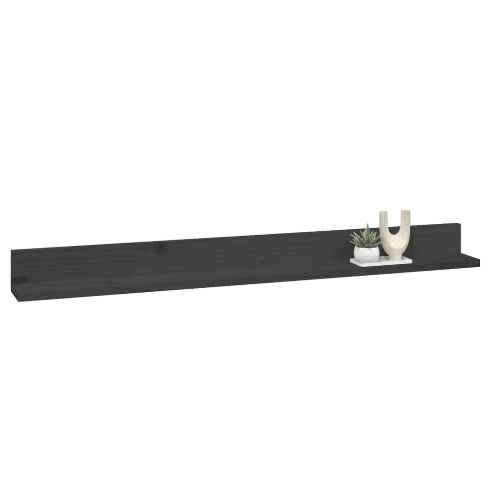 Wandkasten 2 st 110x11x9 cm massief grenenhout grijs MeubelReus