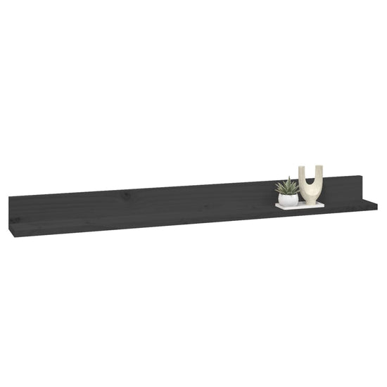 Wandkasten 2 st 110x11x9 cm massief grenenhout grijs MeubelReus