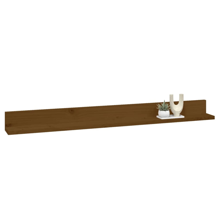 Wandkasten 2 st 110x11x9 cm massief grenenhout honingbruin MeubelReus