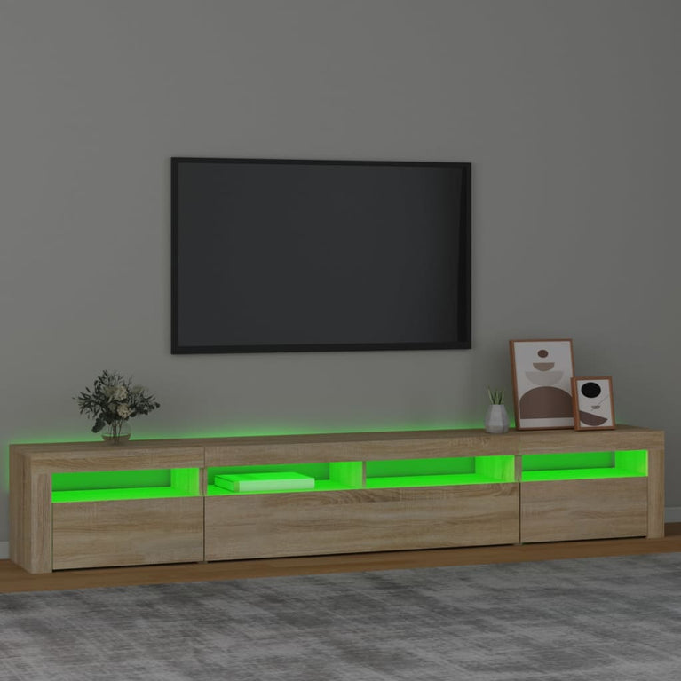 Tv-meubel met LED-verlichting 240x35x40 cm sonoma eikenkleurig