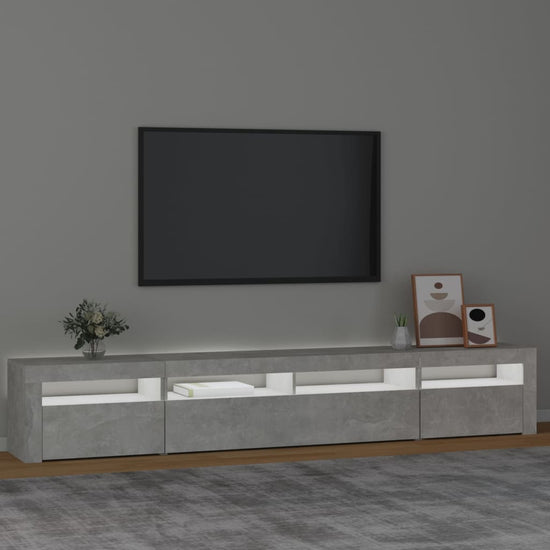 Tv-meubel met LED-verlichting 240x35x40 cm betongrijs MeubelReus