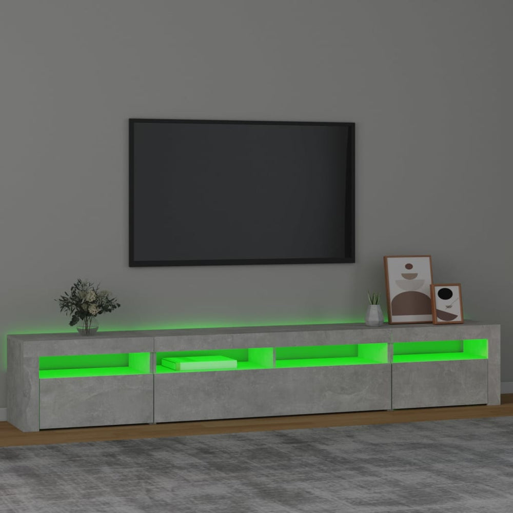 Tv-meubel met LED-verlichting 240x35x40 cm betongrijs MeubelReus
