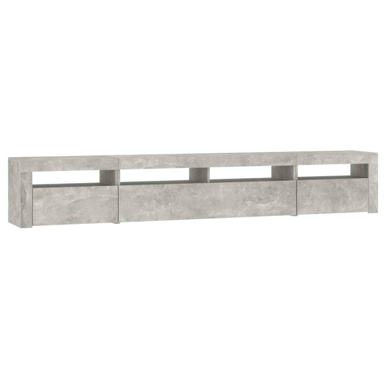 Tv-meubel met LED-verlichting 240x35x40 cm betongrijs MeubelReus