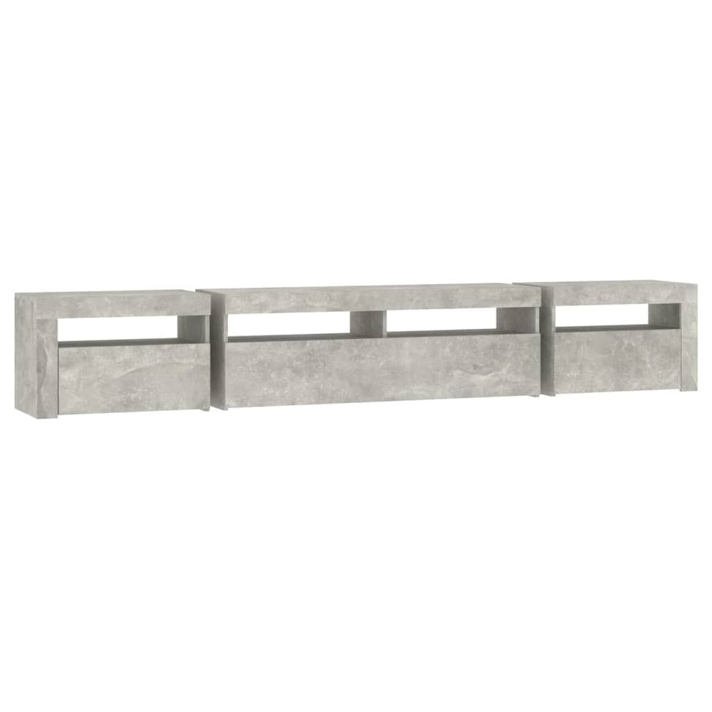 Tv-meubel met LED-verlichting 240x35x40 cm betongrijs MeubelReus