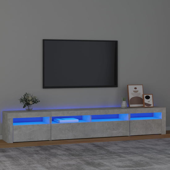 Tv-meubel met LED-verlichting 240x35x40 cm betongrijs MeubelReus