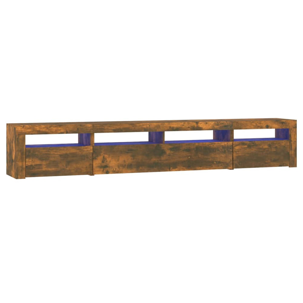 Tv-meubel met LED-verlichting 240x35x40 cm gerookt eikenkleurig MeubelReus