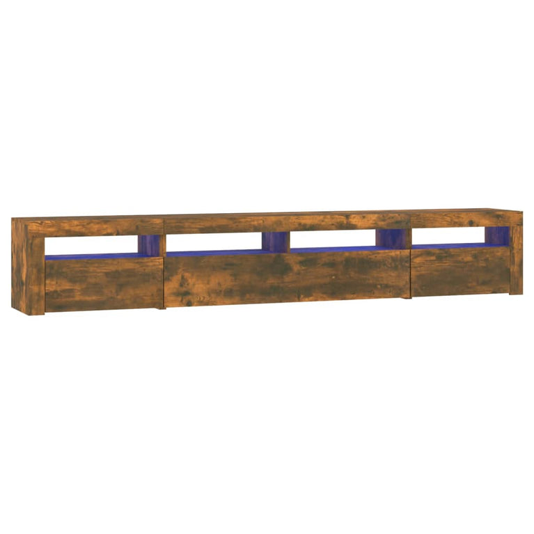 Tv-meubel met LED-verlichting 240x35x40 cm gerookt eikenkleurig MeubelReus