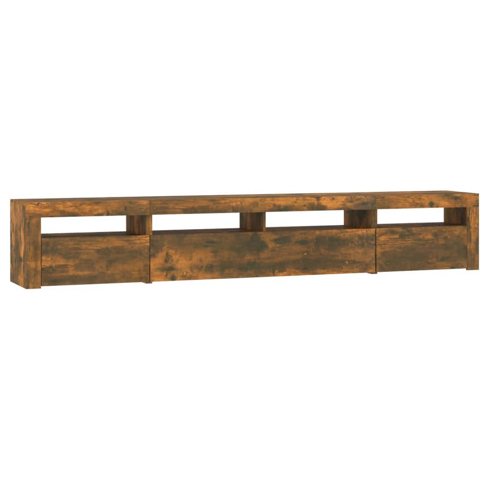 Tv-meubel met LED-verlichting 240x35x40 cm gerookt eikenkleurig MeubelReus