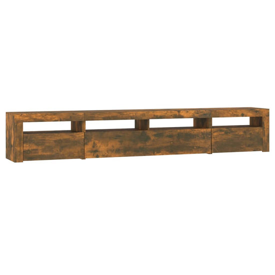 Tv-meubel met LED-verlichting 240x35x40 cm gerookt eikenkleurig MeubelReus