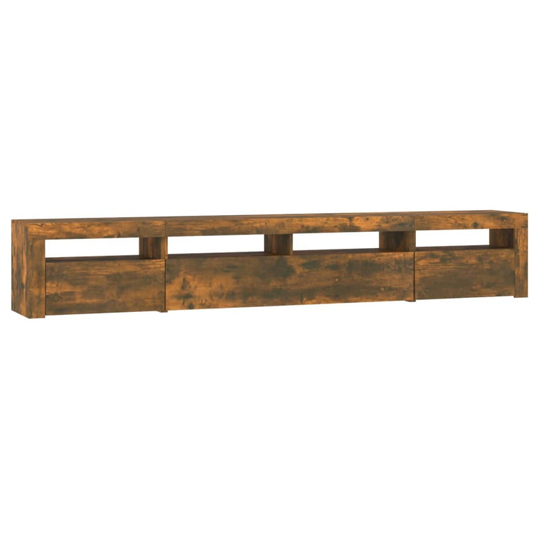 Tv-meubel met LED-verlichting 240x35x40 cm gerookt eikenkleurig MeubelReus