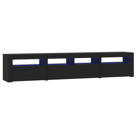 Tv-meubel met LED-verlichting 210x35x40 cm zwart MeubelReus