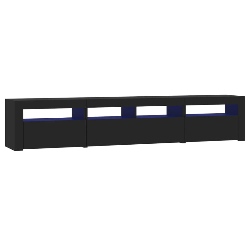 Tv-meubel met LED-verlichting 210x35x40 cm zwart MeubelReus