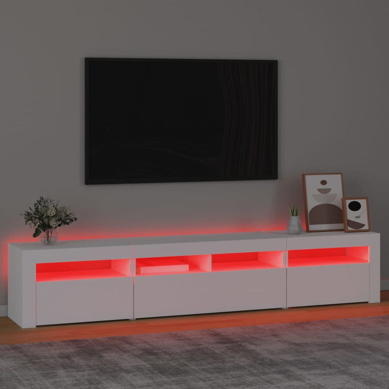 Tv-meubel met LED-verlichting 210x35x40 cm zwart MeubelReus