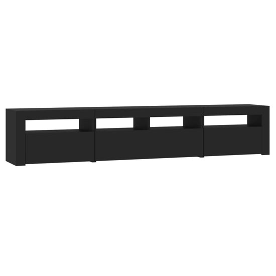 Tv-meubel met LED-verlichting 210x35x40 cm zwart MeubelReus