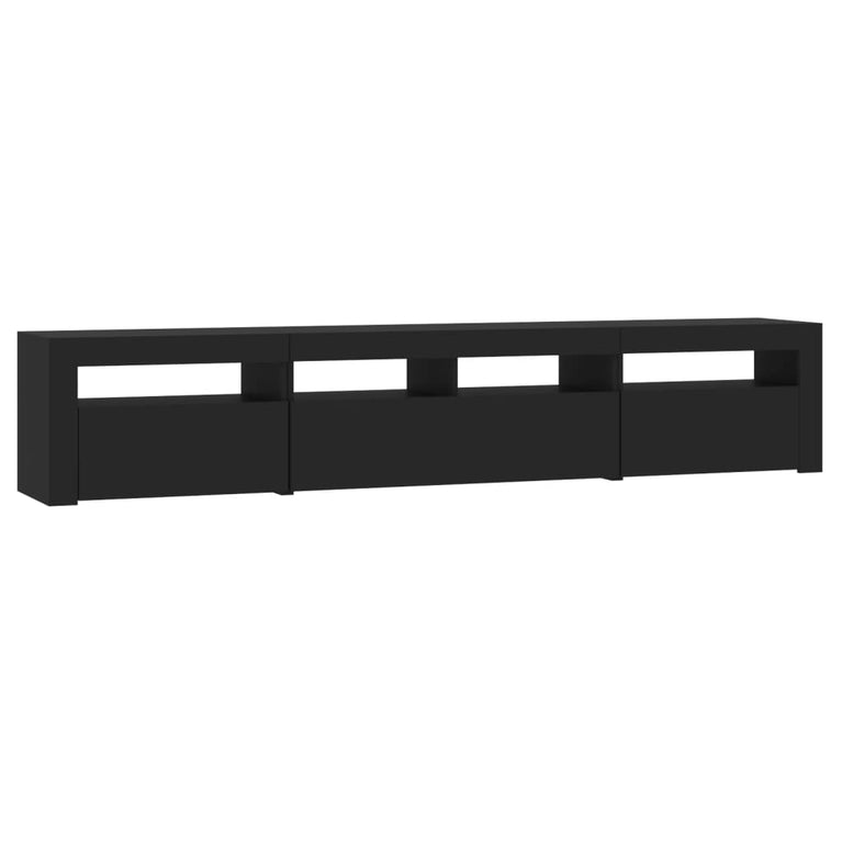 Tv-meubel met LED-verlichting 210x35x40 cm zwart MeubelReus