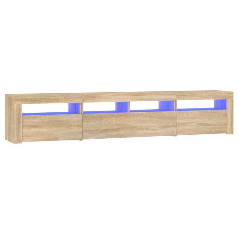 Tv-meubel met LED-verlichting 210x35x40 cm sonoma eikenkleurig MeubelReus
