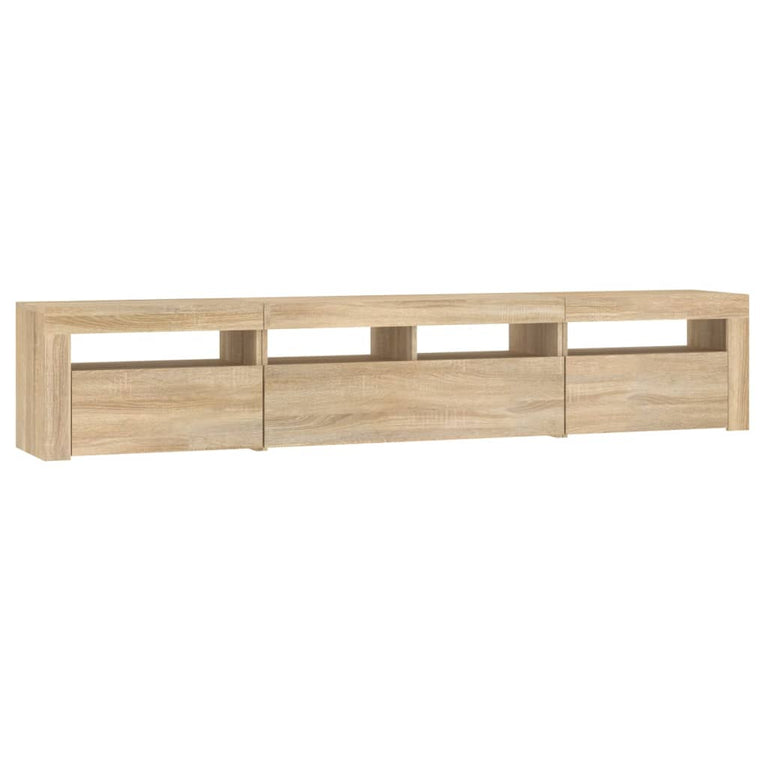 Tv-meubel met LED-verlichting 210x35x40 cm sonoma eikenkleurig MeubelReus