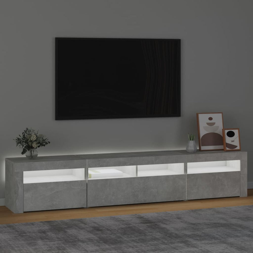 Tv-meubel met LED-verlichting 210x35x40 cm betongrijs MeubelReus