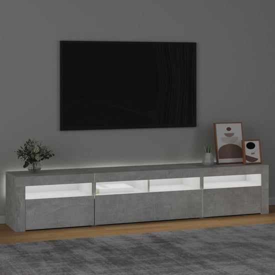Tv-meubel met LED-verlichting 210x35x40 cm betongrijs MeubelReus