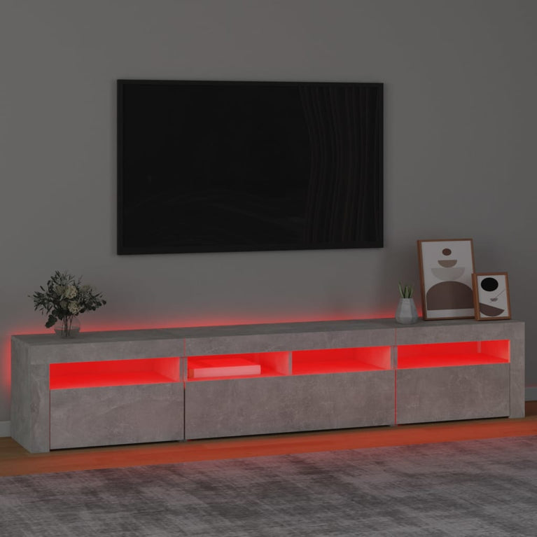 Tv-meubel met LED-verlichting 210x35x40 cm betongrijs MeubelReus