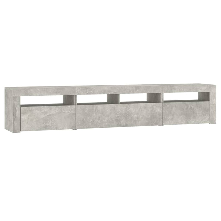 Tv-meubel met LED-verlichting 210x35x40 cm betongrijs MeubelReus