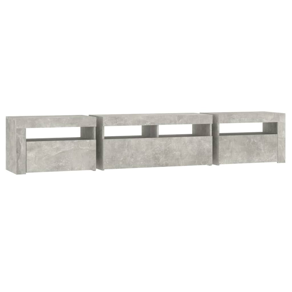 Tv-meubel met LED-verlichting 210x35x40 cm betongrijs MeubelReus
