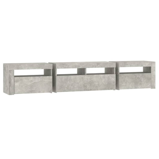 Tv-meubel met LED-verlichting 210x35x40 cm betongrijs MeubelReus