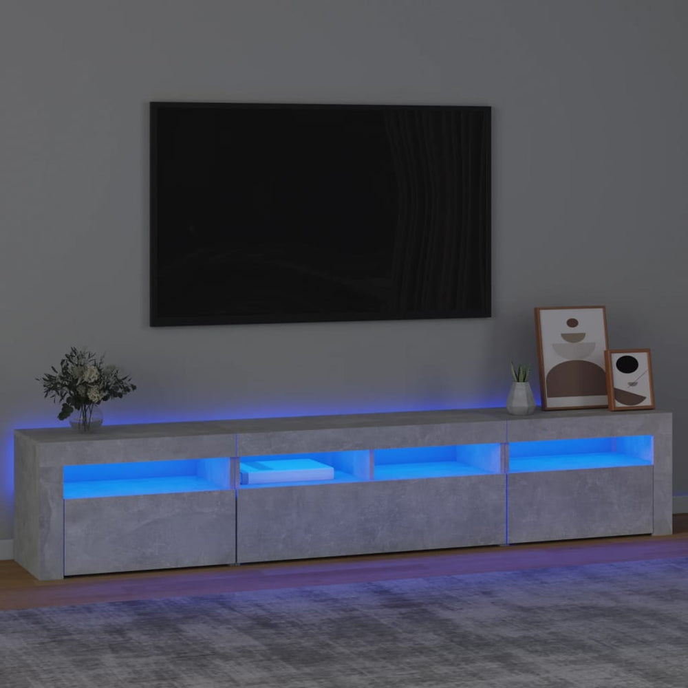 Tv-meubel met LED-verlichting 210x35x40 cm betongrijs MeubelReus