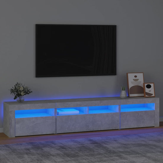 Tv-meubel met LED-verlichting 210x35x40 cm betongrijs MeubelReus