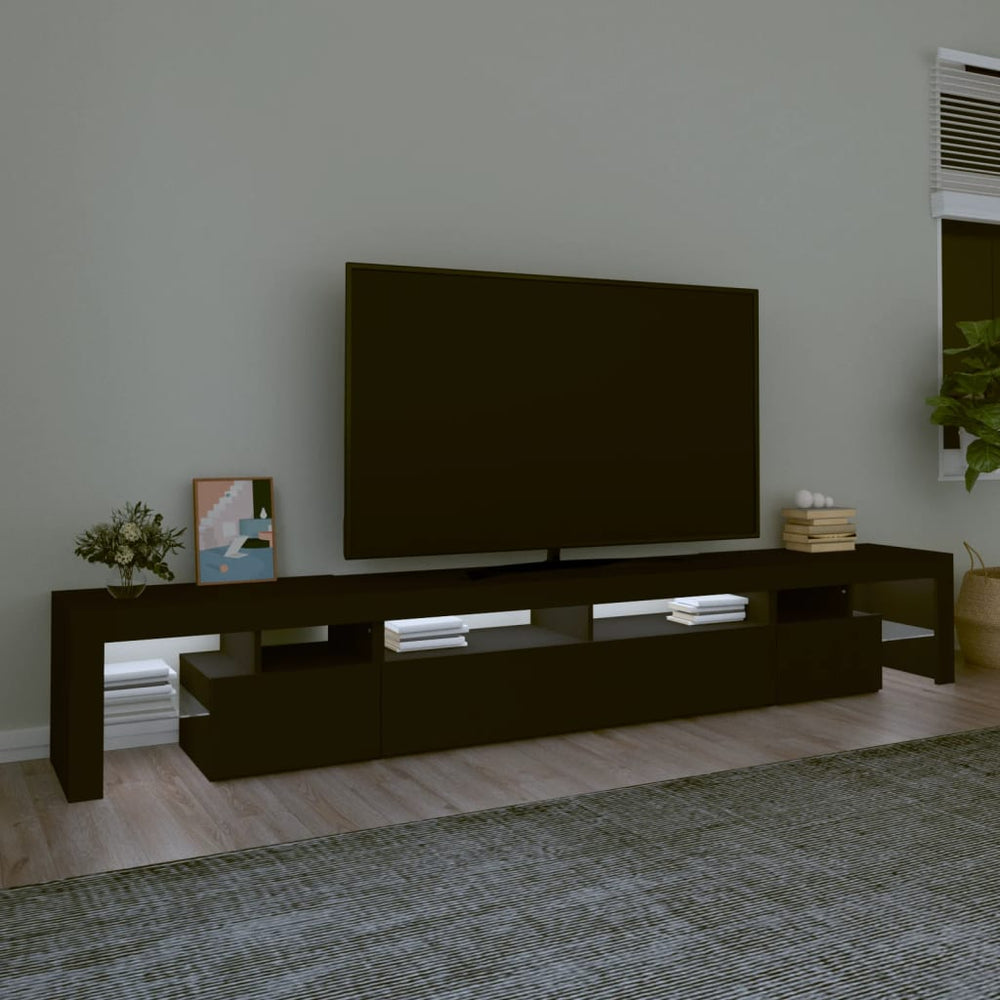 Tv-meubel met LED-verlichting 260x36,5x40 cm zwart MeubelReus